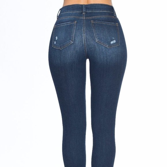 High-Rise Destroyed Premium Denim Skinny Jeans - Picture 5 of 9